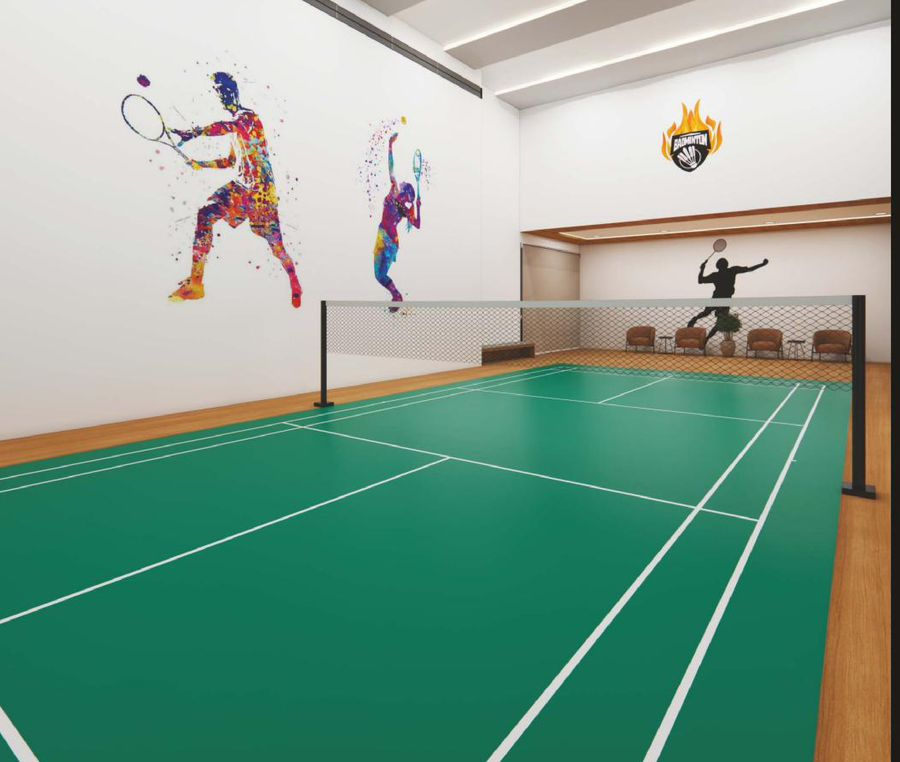 Indoor badminton court