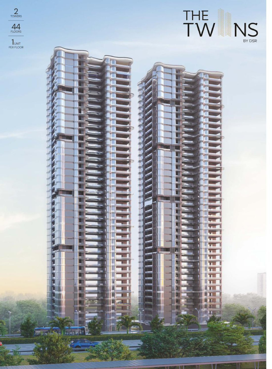 The Twins by DSR twin tower elevation — high rise apartments in Hyderabad