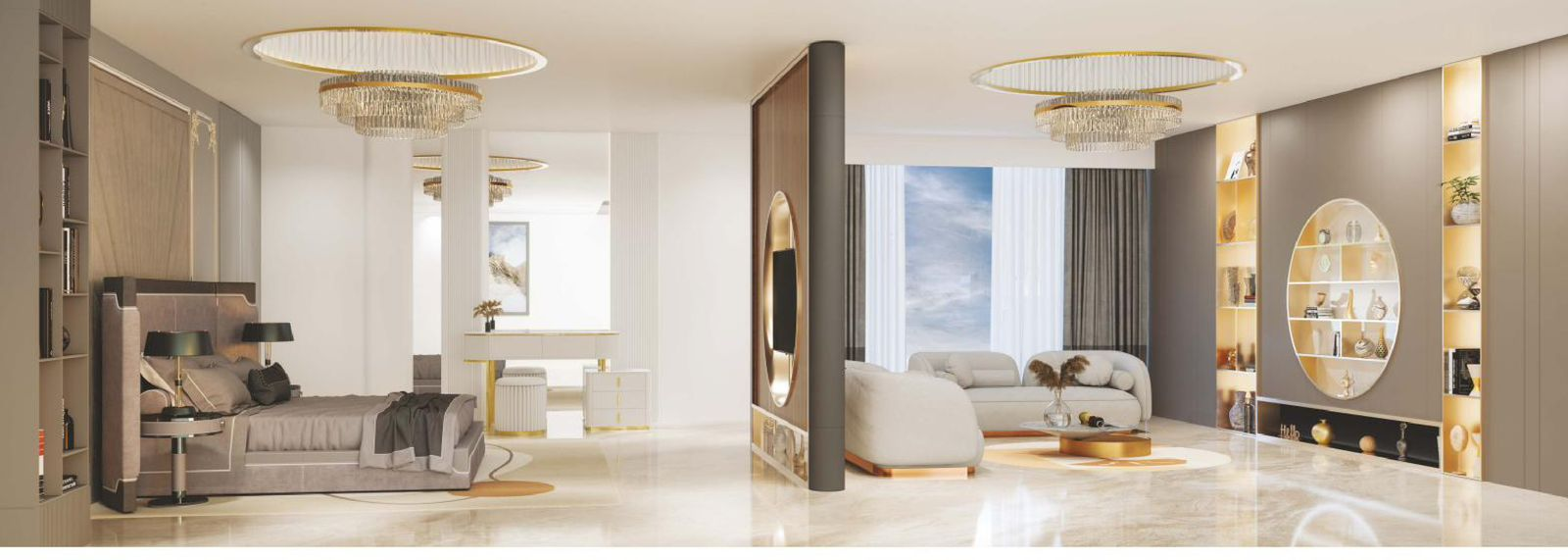 Bespoke luxury interiors inside a residence at The Twins, Hyderabad