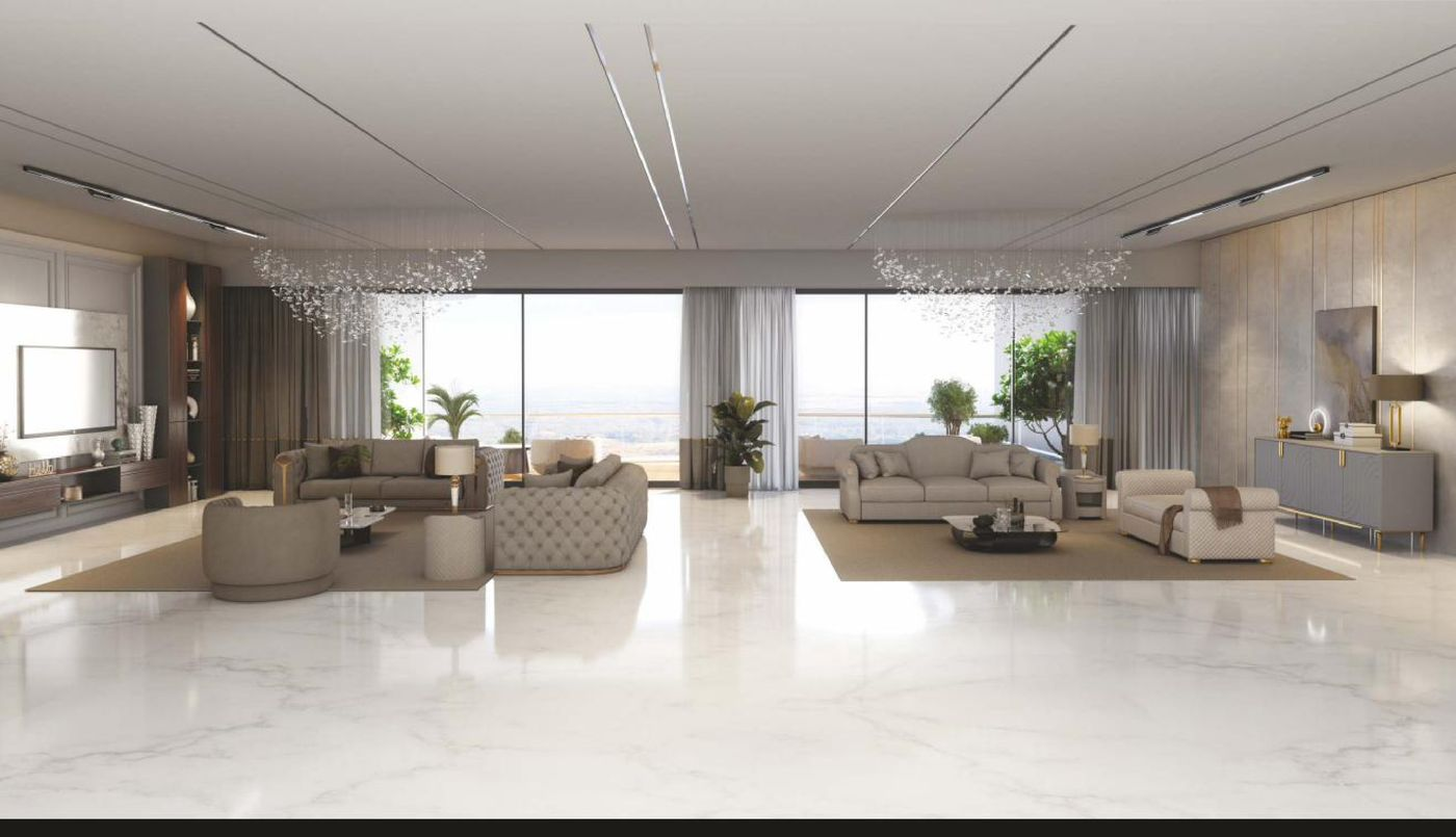 Grand marble living space with panoramic views — luxury homes near Nanakramguda
